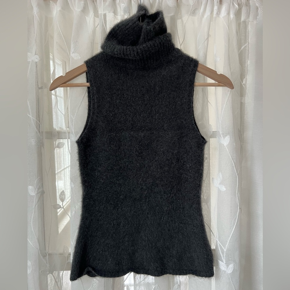 Autumn Cashmere Dark Gray Sleeveless Turtleneck Sweater
